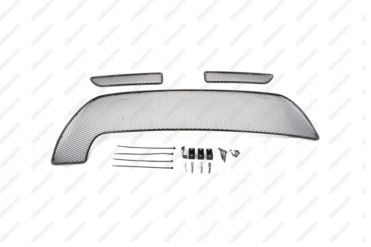 1431115151 Сетка на бампер внешняя для RENAULT Duster 2015->, 3 шт., черн., 15 мм, для комплектации Authentique Expression, без декоративной накладки на передний