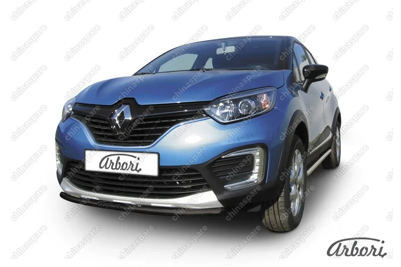 AFZDARK01B Защита переднего бампера Arbori d42 дизайнерская черная RENAULT KAPTUR 2016-