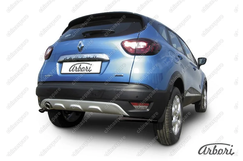AFZDARK09B Защита заднего бампера "уголки" Arbori d42 черные RENAULT KAPTUR 2016-