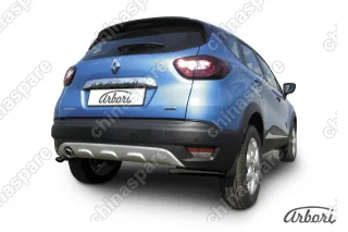 AFZDARK09B Защита заднего бампера "уголки" Arbori d42 черные RENAULT KAPTUR 2016-